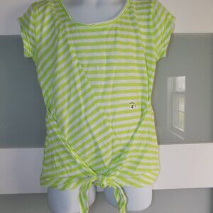 P.S. Aeropostale Lime Green & White Striped Shirt Size 4 Girls NEW